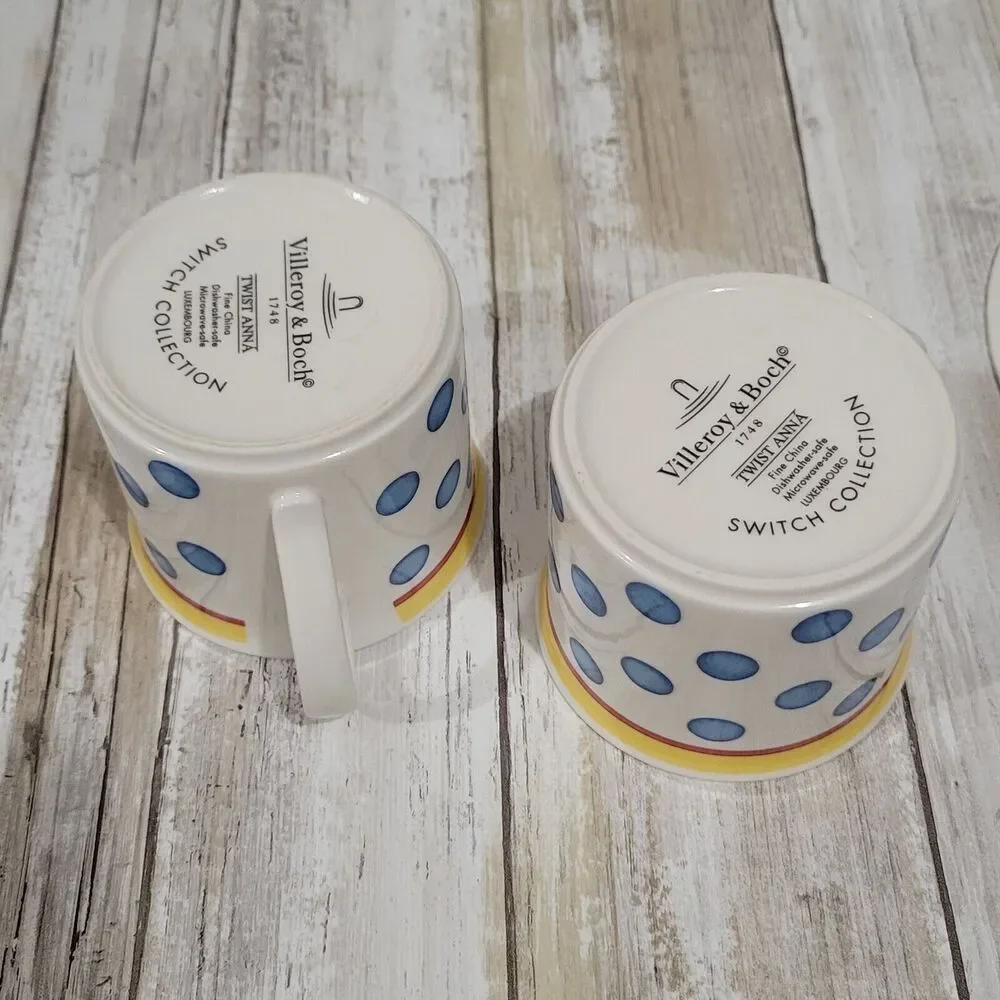 Villeroy & Boch Twist Anna  Cup And Saucer Set Of 2